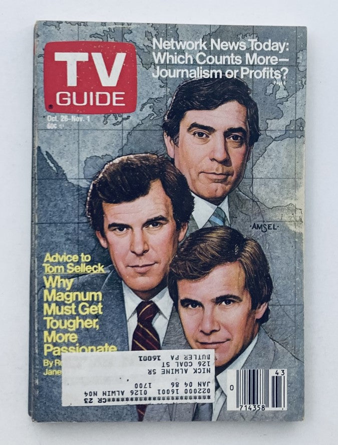 TV Guide Magazine October 26 1985 Advice to Tom Selleck Pittsburgh Metro Ed.