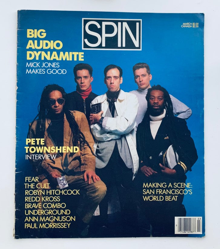 VTG Spin Magazine March 1986 Vol 1 No. 11 Big Audio Dynamite Mick Jones No Label