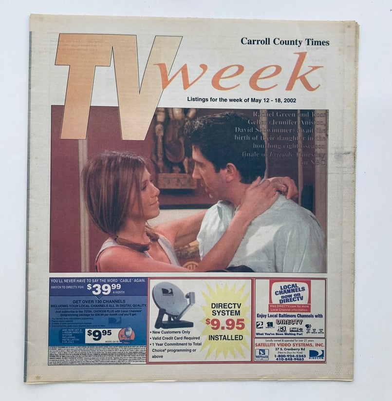 TV Week Magazine May 12 2002 Jennifer Anniston & David Schwimmer No Label