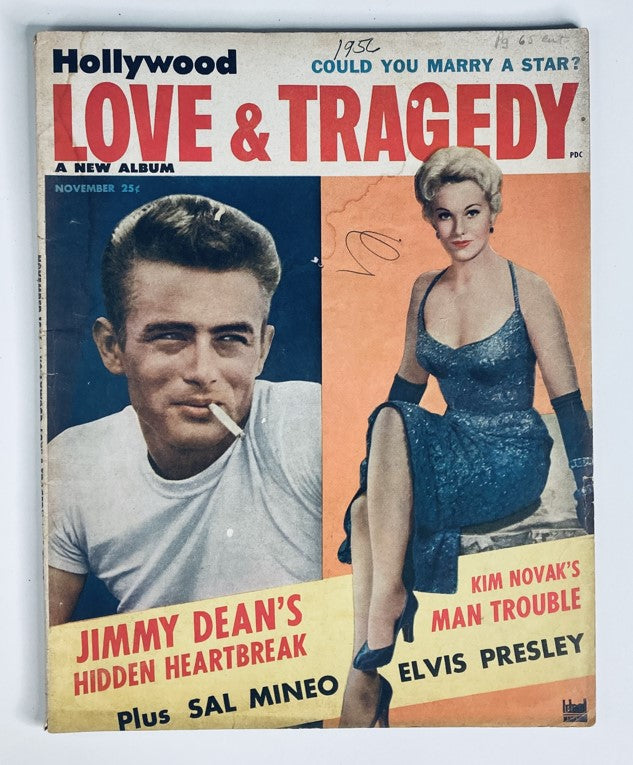 VTG Hollywood Love & Tragedy Magazine November 1956 Jimmy Dean No Label