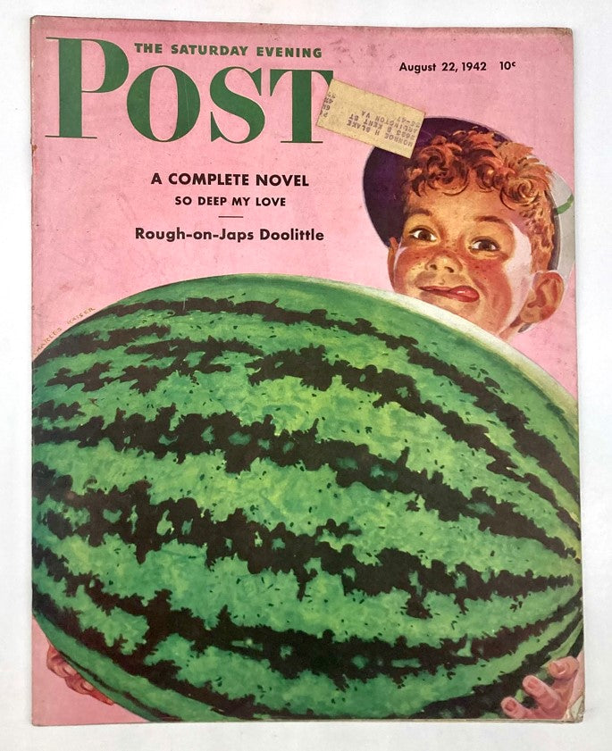 Saturday Evening Post Magazine August 22 1942 Illustrated Cover Charles Kaiser