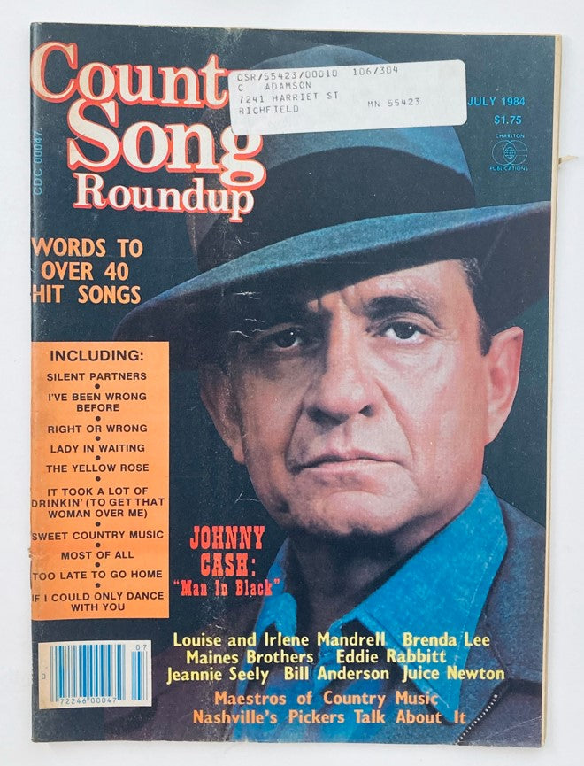 VTG Country Song Roundup Magazine July 1984 Johnny Cash 'Man In Black'