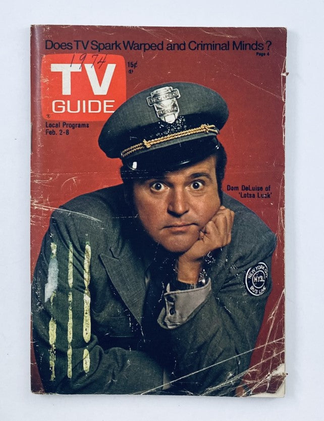 TV Guide Magazine February 2 1974 #1088 Dom DeLuise WA-Baltimore Ed.