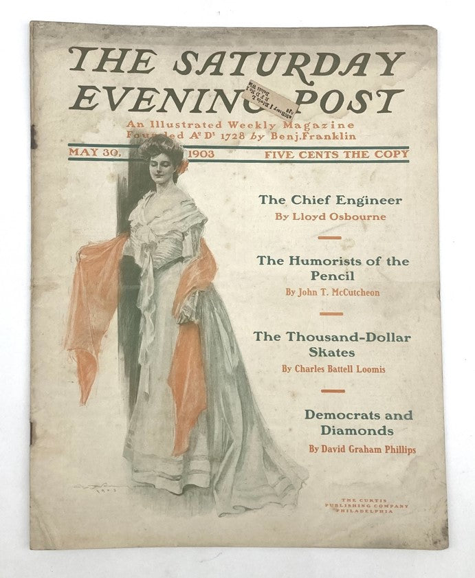 Saturday Evening Post Illustrated Cover May 30 1903 The Chief Engineer No Label