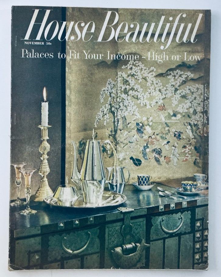 House Beautiful Magazine November 1958 Palaces to Fit Your Income No Label