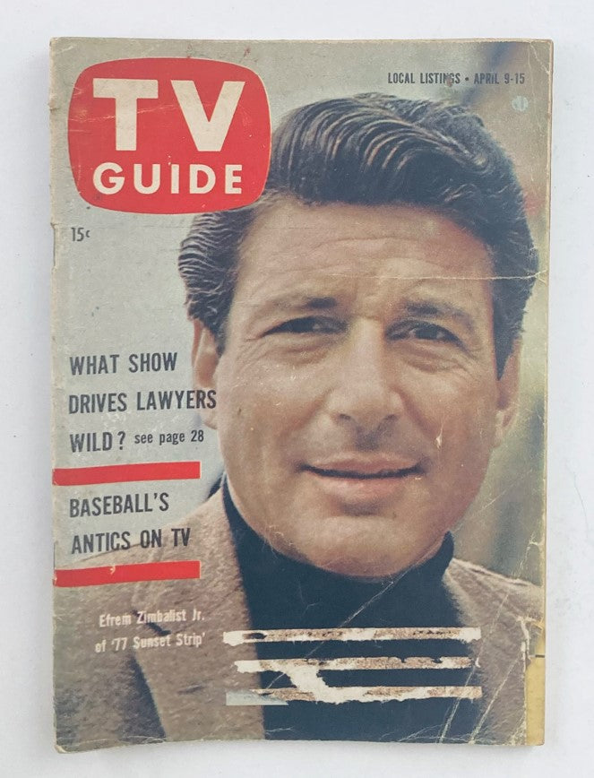 TV Guide Magazine April 9 1960 #367 Efrem Zimbalist Jr. Georgia Ed.