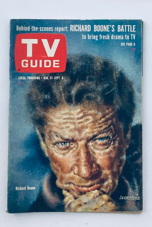 TV Guide Magazine August 31 1963 #544 Richard Boone Cleveland Ed. No Label VG