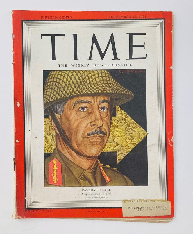 VTG Time Magazine September 18 1944 Lt. Gen. Henry Duncan Graham Crerar WWII