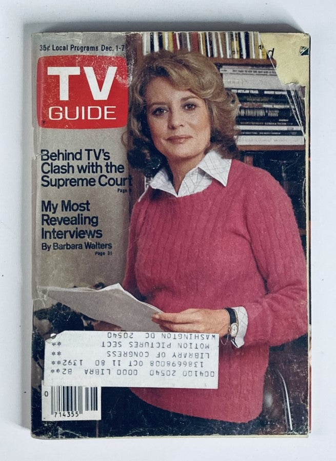 TV Guide Magazine December 1 1979 #1392 Barbara Walters LA Metro Ed.