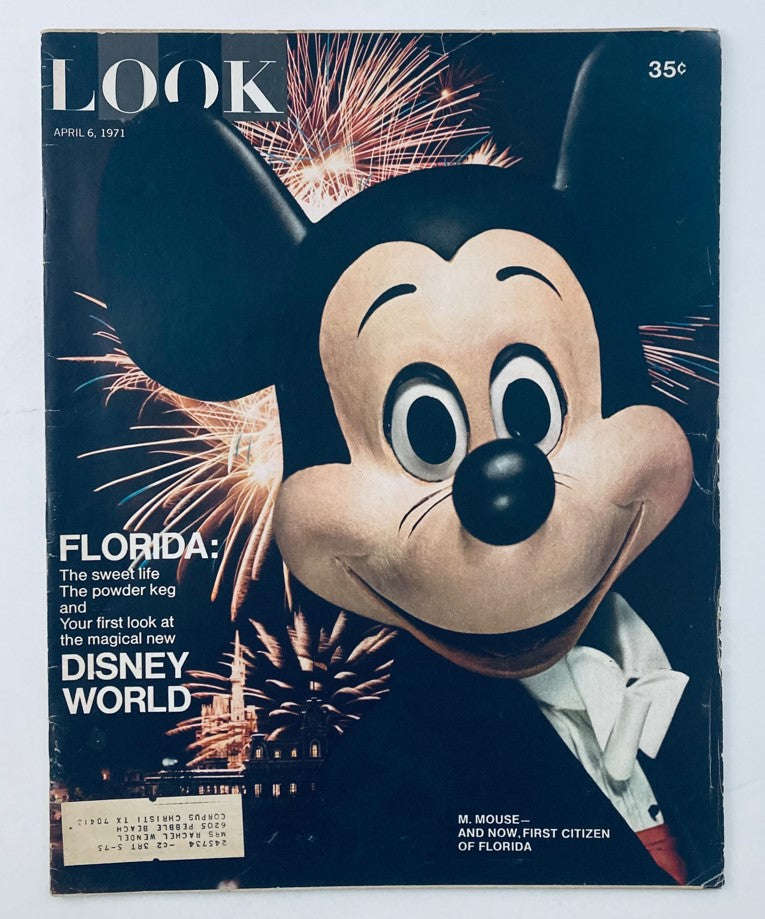 RES* VTG Look Magazine April 6 1971 Vol 35 No. 7 Mickey Mouse Citizen of Florida