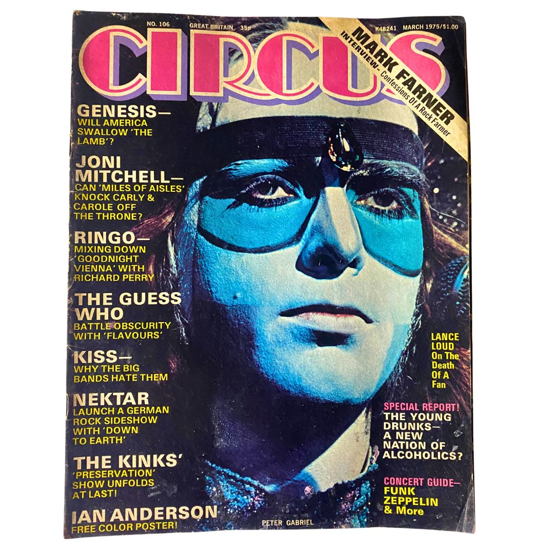 VTG Circus Magazine March 1975 No. 106 Peter Gabriel No Label