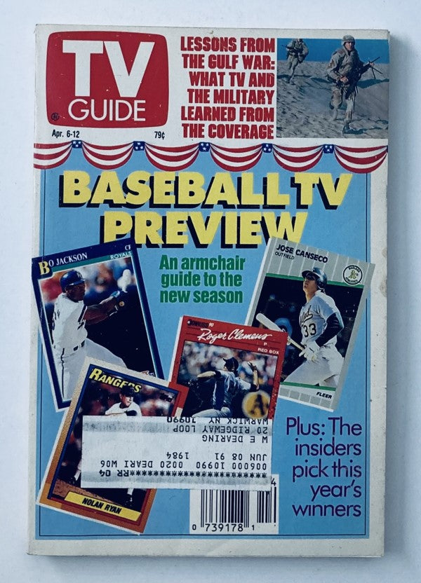 TV Guide Magazine April 6 1991 Jose Canseco, Roger Clemens NY Metro Ed.