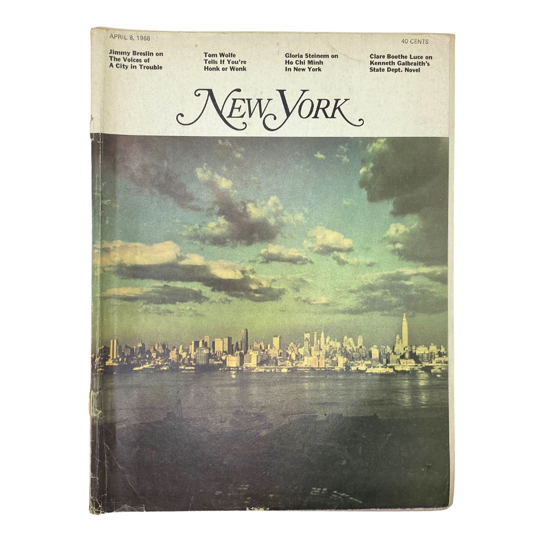 VTG New York Magazine April 8 1968 Manhattan Skyline from New Jersey No Label