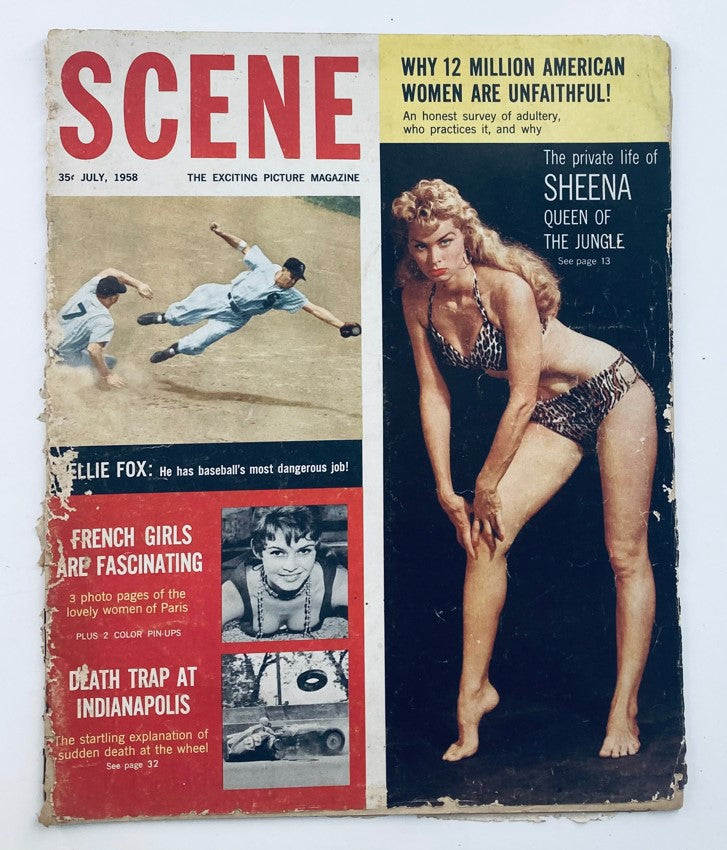 VTG Scene Magazine July 1958 Vol 4 No. 6 Irish McCalla & Nellie Fox No Label