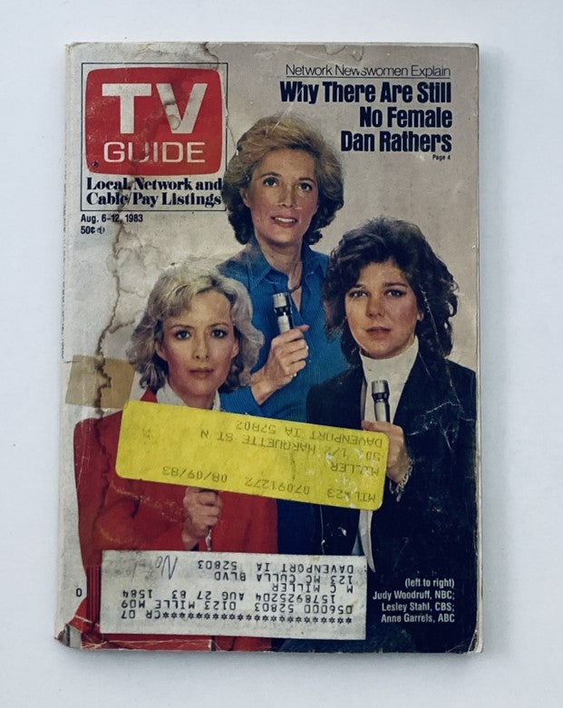 TV Guide Magazine August 6 1983 Judy Woodruff, Lesley Stahl Iowa Ed.