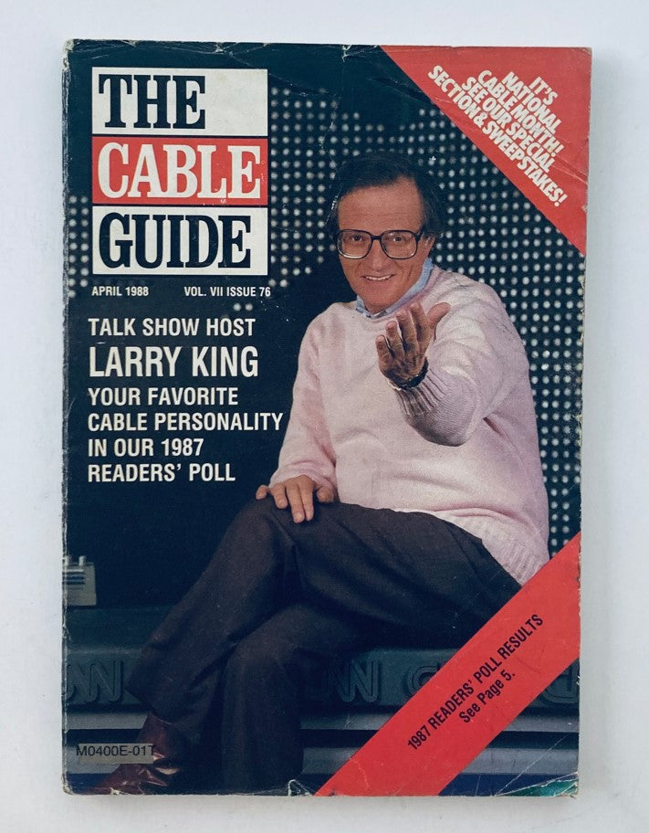 VTG The Cable Guide Magazine April 1988 Vol 7 No. 76 Larry King Cover