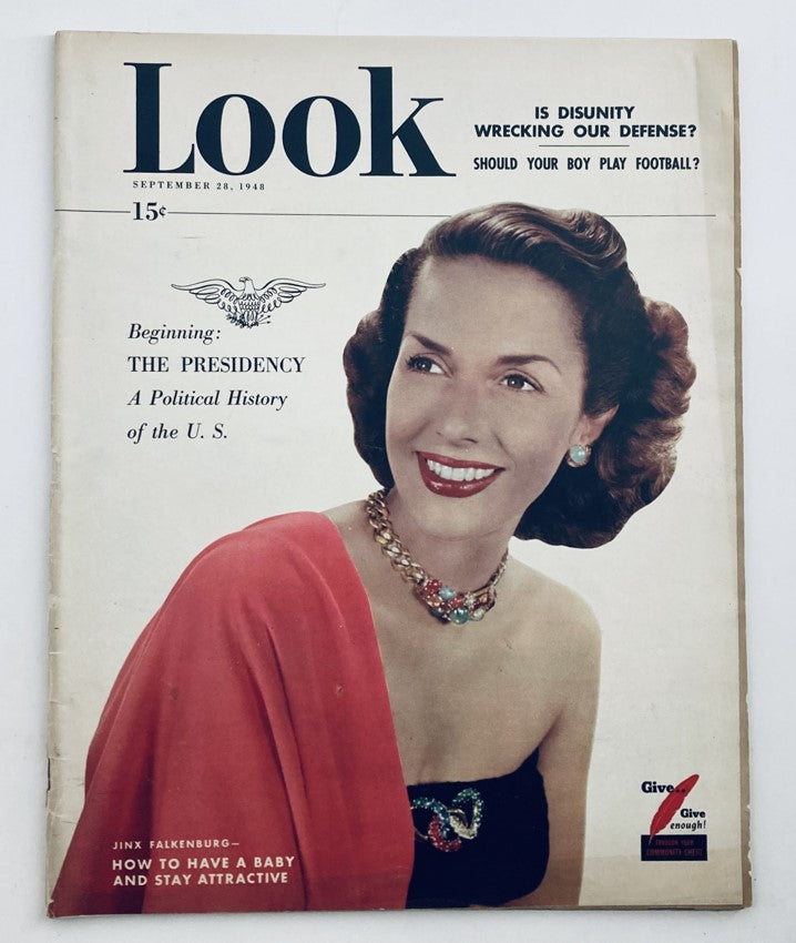 VTG Look Magazine September 28 1948 Vol 12 No. 20 Jinx Falkenburg No Label