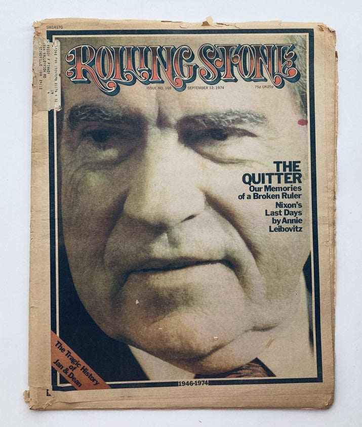 VTG Rolling Stone Magazine September 12 1974 Issue 169 Richard Nixon 1946-1974