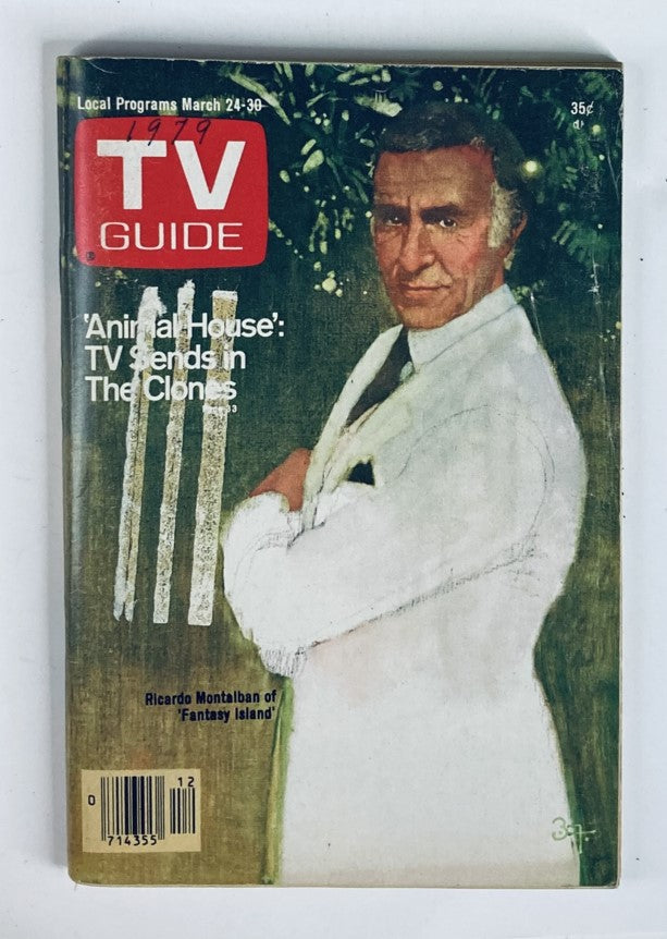 TV Guide Magazine March 24 1979 #1356 featuring Ricardo Montalban on the cover, showcasing vintage television culture.