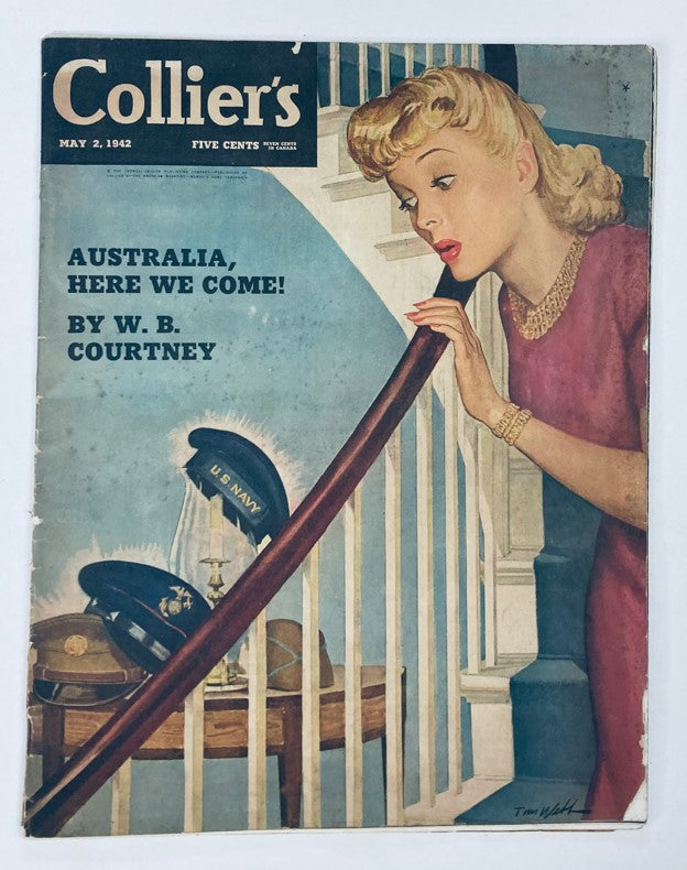 VTG Collier's Magazine May 2 1942 Australia Here We Come by WB Courtney No Label