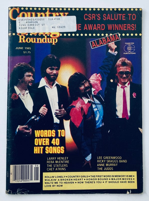 VTG Country Song Roundup Magazine June 1985 Alabama and Larry Henley