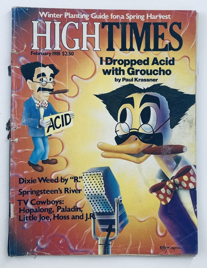 VTG High Times Magazine February 1981 #66 I Dropped Acid with Groucho No Label