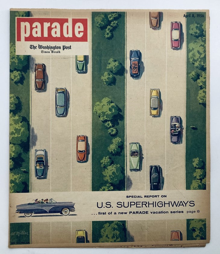 Parade Newspaper Magazine WA Post April 8 1956 U.S. Superhighways No Label