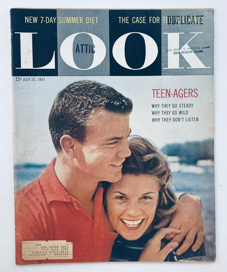 VTG Look Magazine July 23 1957 Vol 21 No. 15 How American Teen-Agers Live