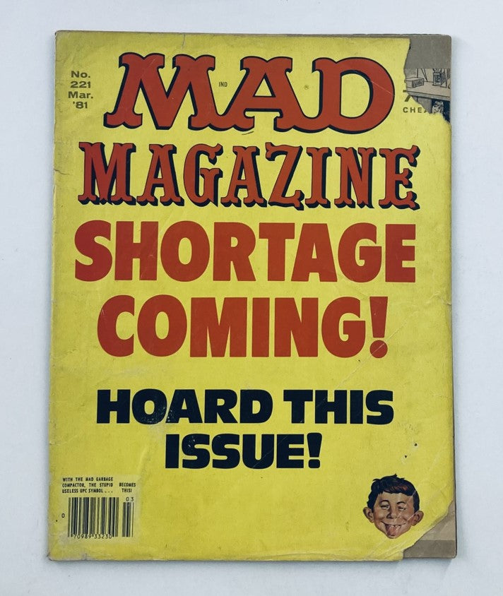 Mad Magazine March 1981 No. 221 Don Martin Looks at The Hulk 2.0 Good No Label