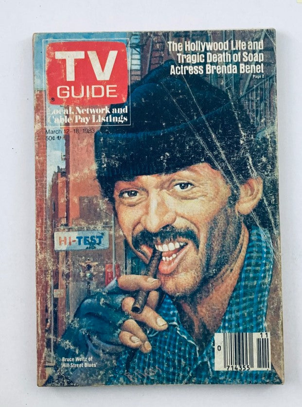 TV Guide Magazine March 12 1983 Bruce Weitz Ed. No Label (MISS EDITION)