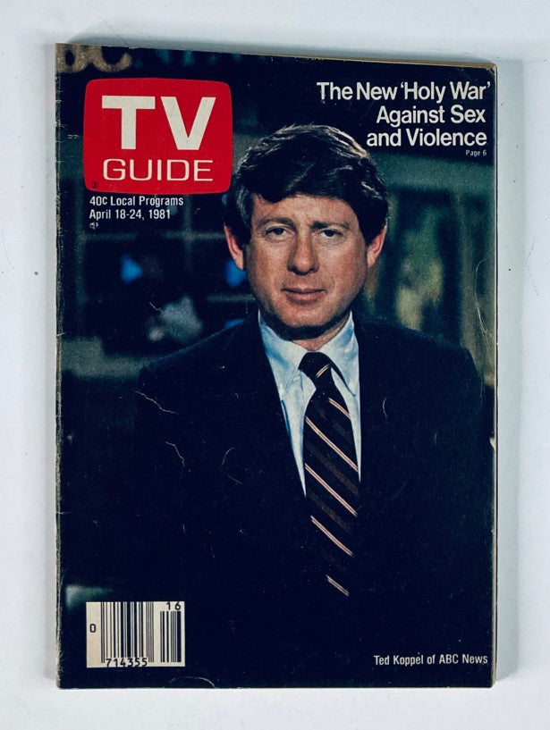 TV Guide Magazine April 18 1981 Ted Koppel of ABC News Nashville Ed. No Label