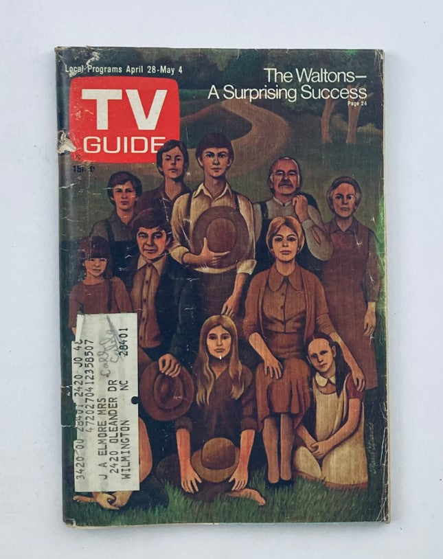 TV Guide Magazine April 28 1973 #548 The Waltons Northern Carolina Ed.