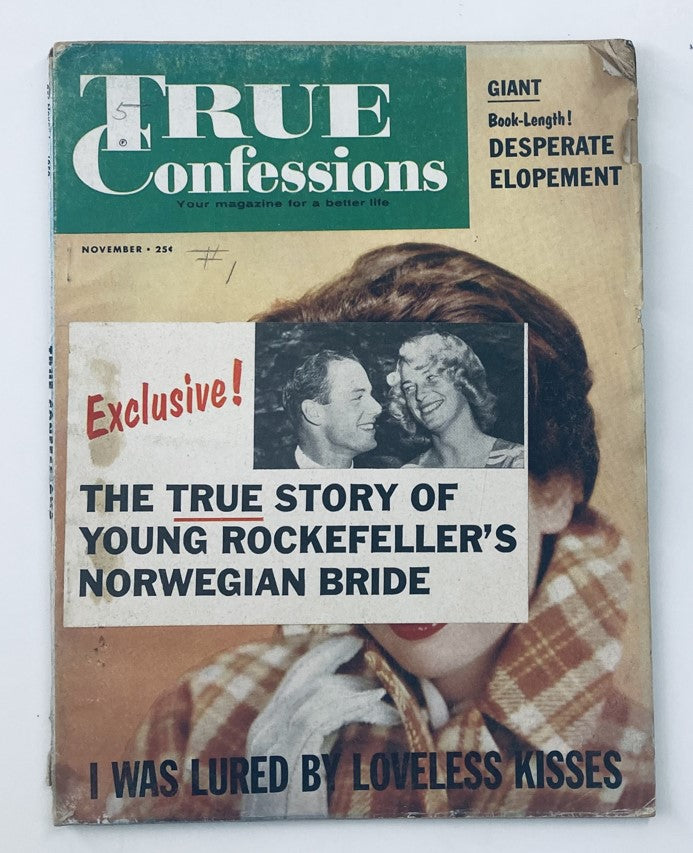 VTG True Confessions Magazine November 1959 Rockefeller's Young Bride No Label