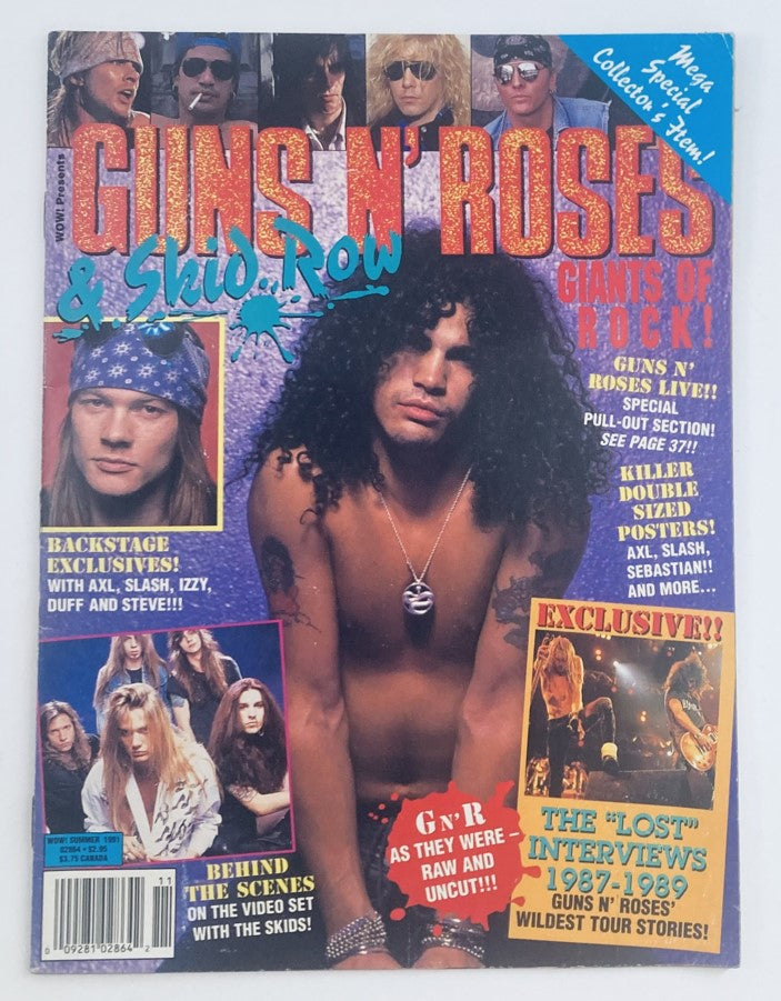 WOW! Magazine Fall 1991 Vol 4 #7 Guns N' Roses & Skid Row No Label w Poster