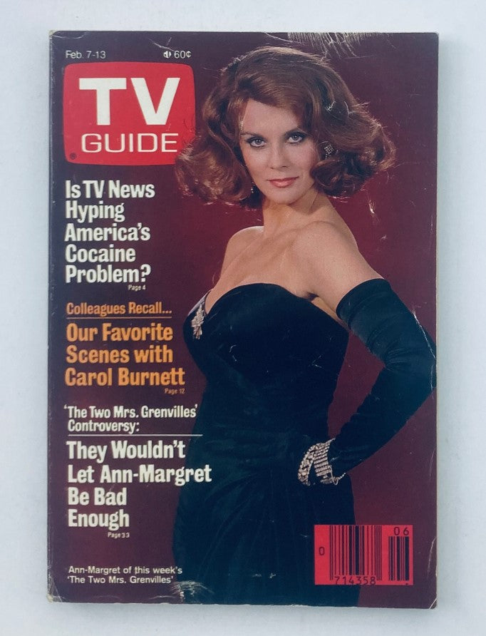 TV Guide Magazine February 7 1987 featuring Ann-Margret on the cover, discussing TV news and pop culture, with headlines mentioning popular shows and celebrities.
