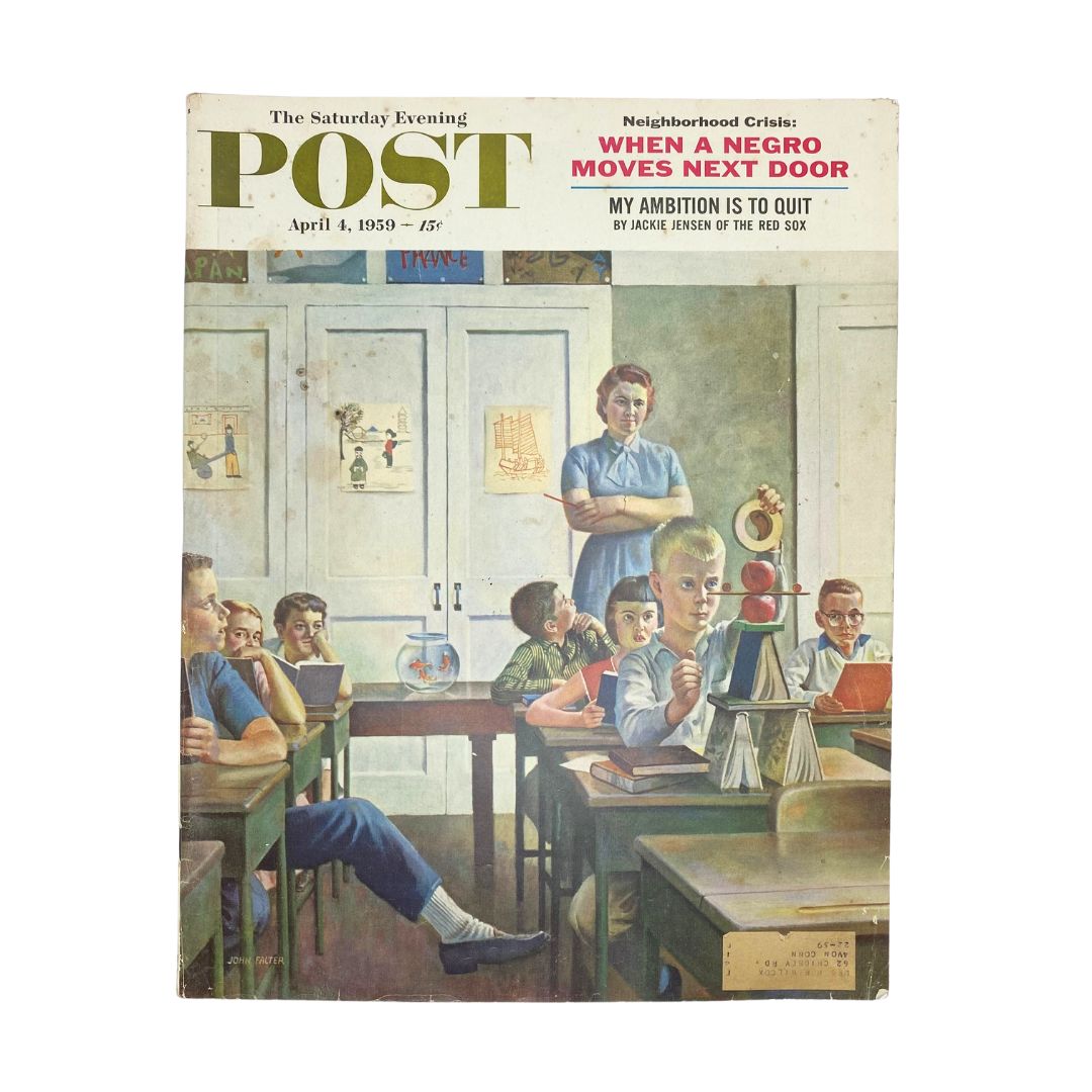 Saturday Evening Post Magazine April 4 1959 Miss Teacher - John Falter