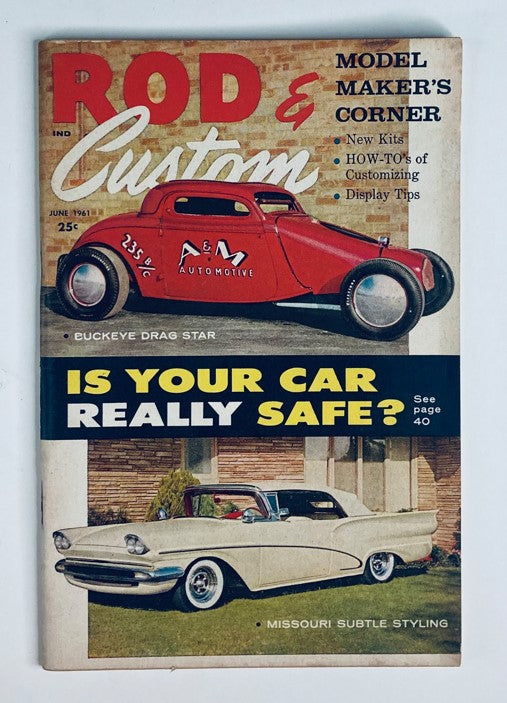 VTG Rod & Custom Magazine June 1961 Buckeye Drag Star, Missouri Styling No Label