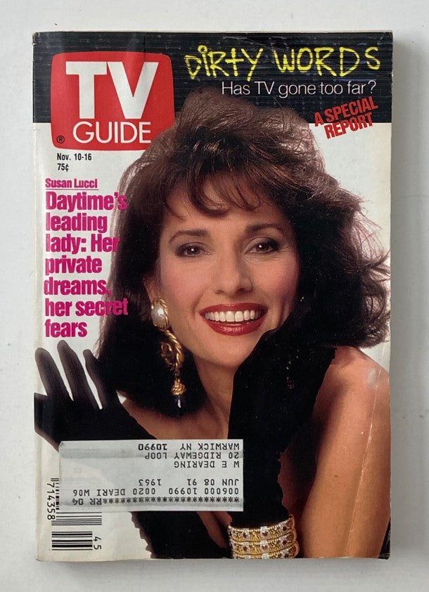 TV Guide Magazine November 10 1990 Susan Lucci Daytime NY Metro Ed.