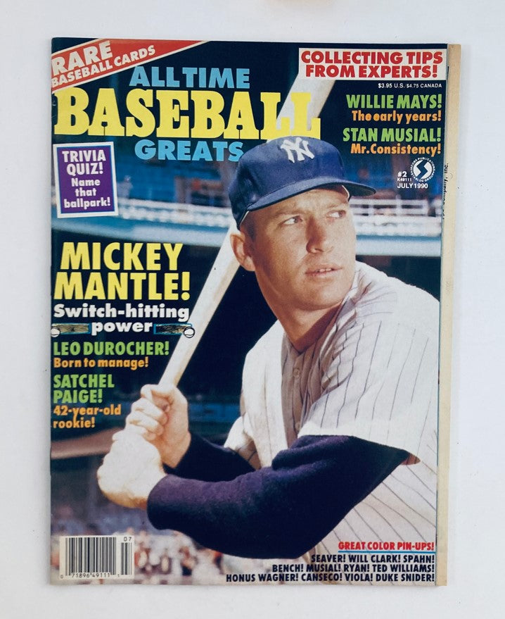 VTG All Time Baseball Greats Magazine July 1990 #2 Mickey Mantle No Label