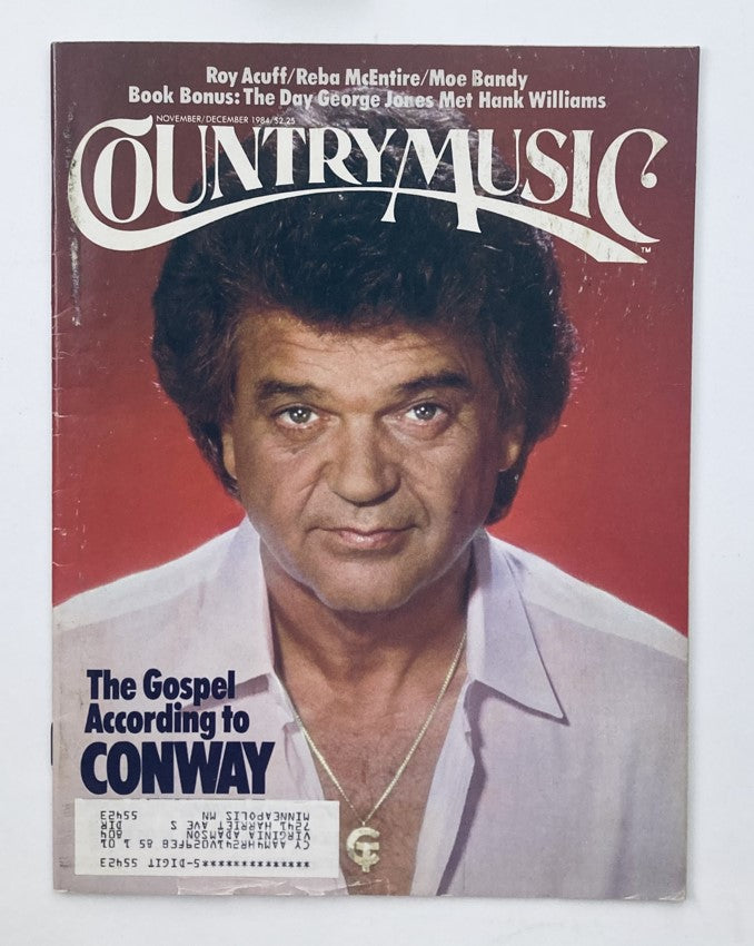 Cover of VTG Country Music Magazine November 1984 titled 'The Gospel According to Conway Twitty' featuring a portrait of Conway Twitty.