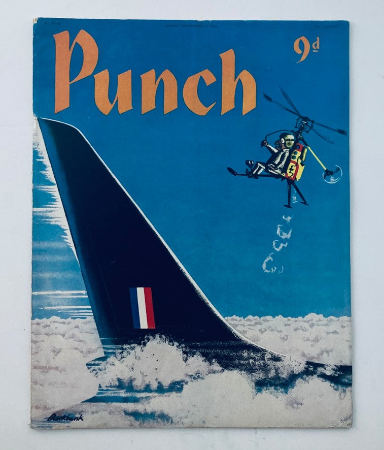 VTG Punch Magazine September 3 1958 Vol 225 #6159 WWII Cartoon & Humour No Label