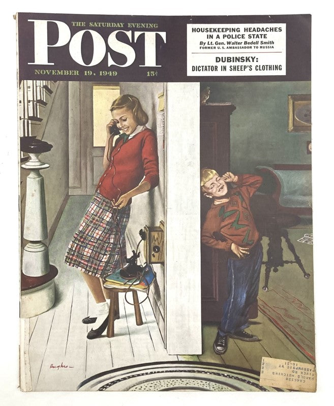 Saturday Evening Post Magazine November 19 1949 Illustrated Cover George Hughes