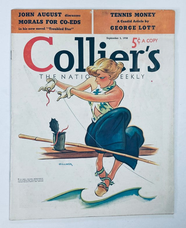 VTG Collier's Magazine September 3 1938 John August Morals for Co-Ed No Label