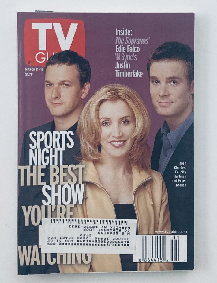 TV Guide Magazine March 11 2000 Josh Charles, Felicity Huffman NY Metro Ed.