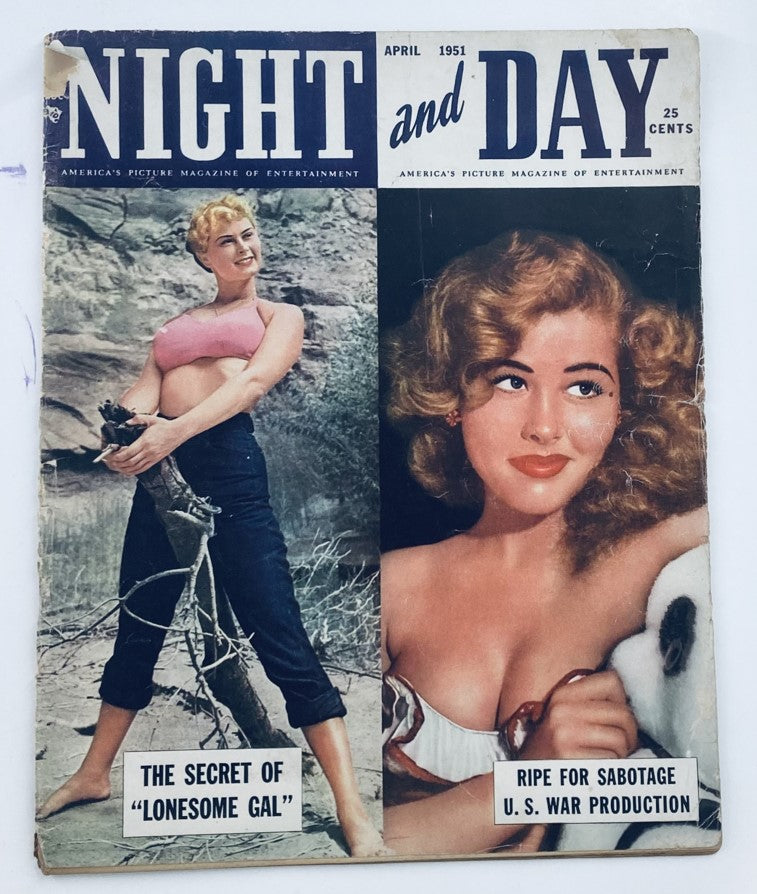 VTG Night and Day Magazine April 1951 Irish McCalla & Trudy Williams No Label