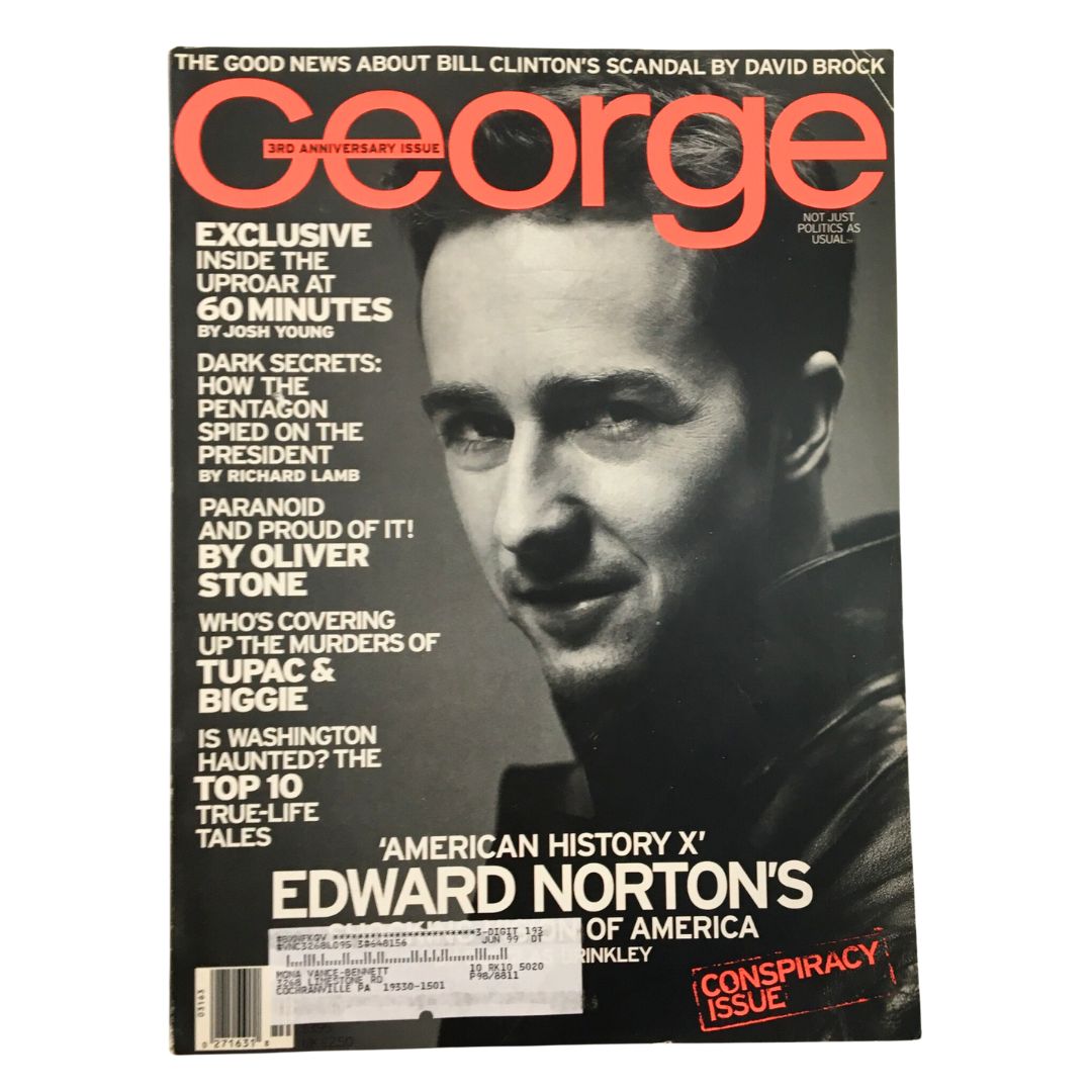 George Magazine October 1998 American History X Edward Norton Shocking Vision