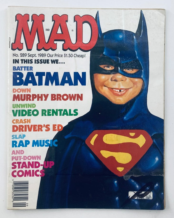 Mad Magazine September 1989 No. 289 Batter Batman 2.0 Good No Label