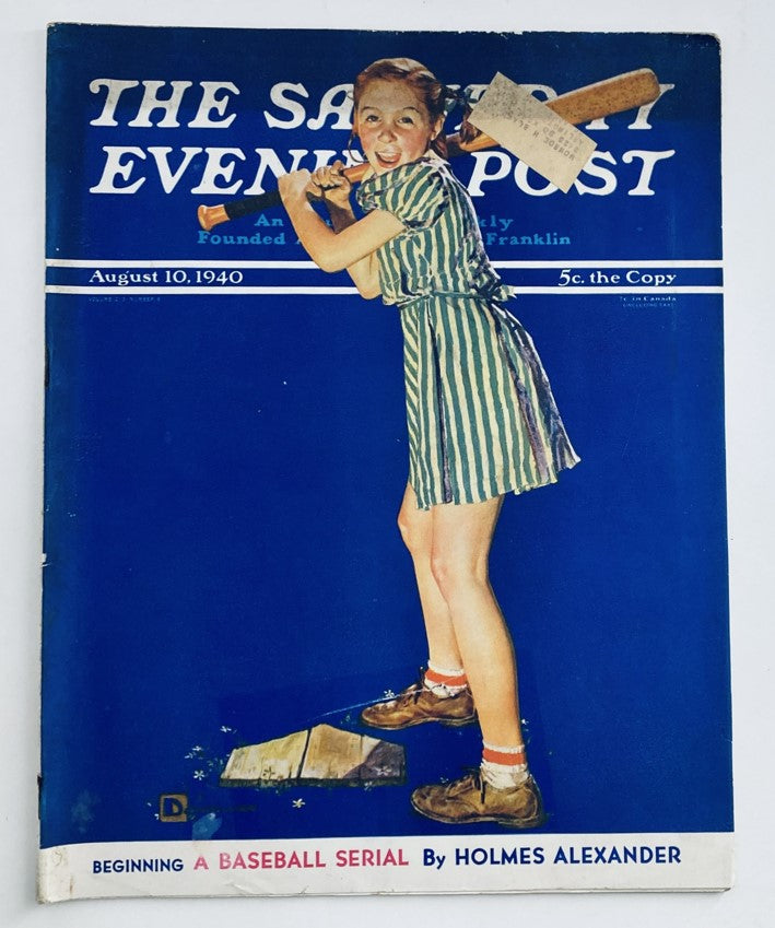 The Saturday Evening Post Magazine August 10 1940 A Baseball Serial No Label