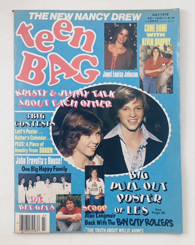 VTG Teen Bag Magazine July 1978 Andy Gibb, The Bee Gees w Poster No Label