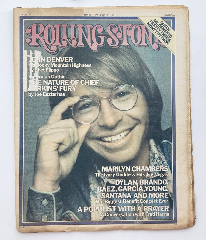 VTG Rolling Stone Magazine May 8 1975 Issue 186 John Denver Cover